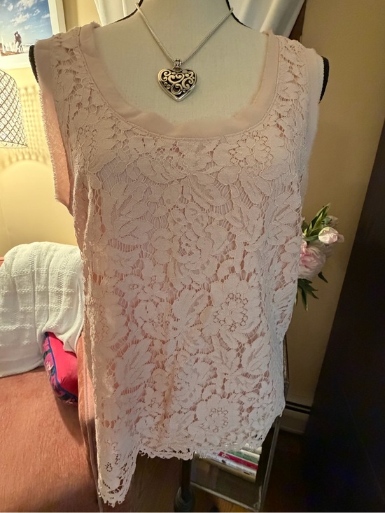Banana Republic Tops - Banana Republic Pale Pink Floral Lace Sleeveless Camisole